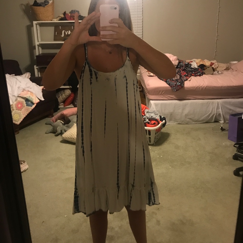 Blue and white strappy dress